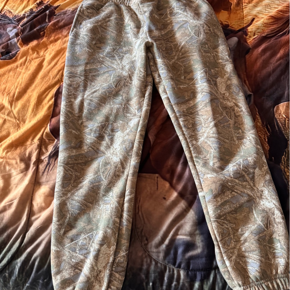 Camo Print Jogger Pants - Earth Tones